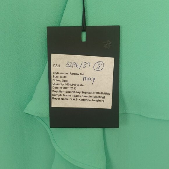 YAS Women's Green Boxy Short Sleeve Summer Blouse With Low Back - Size M NWT - Picture 4 of 6